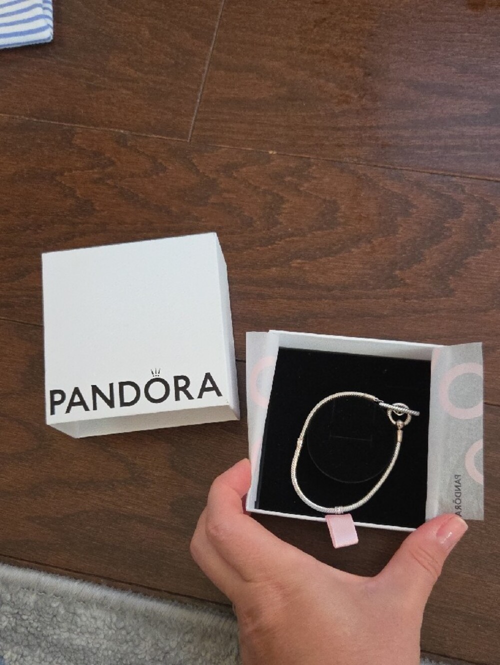Pandora Silver Snake Chain Bracelet with Toggle Clasp - Picture 2 of 4